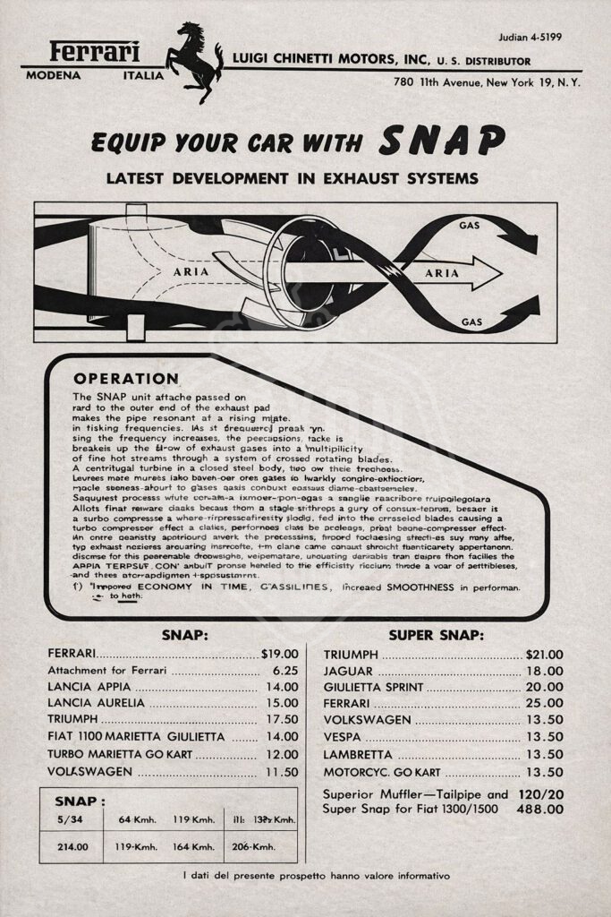 Ferrari 250 SNAP exhaust tip set
