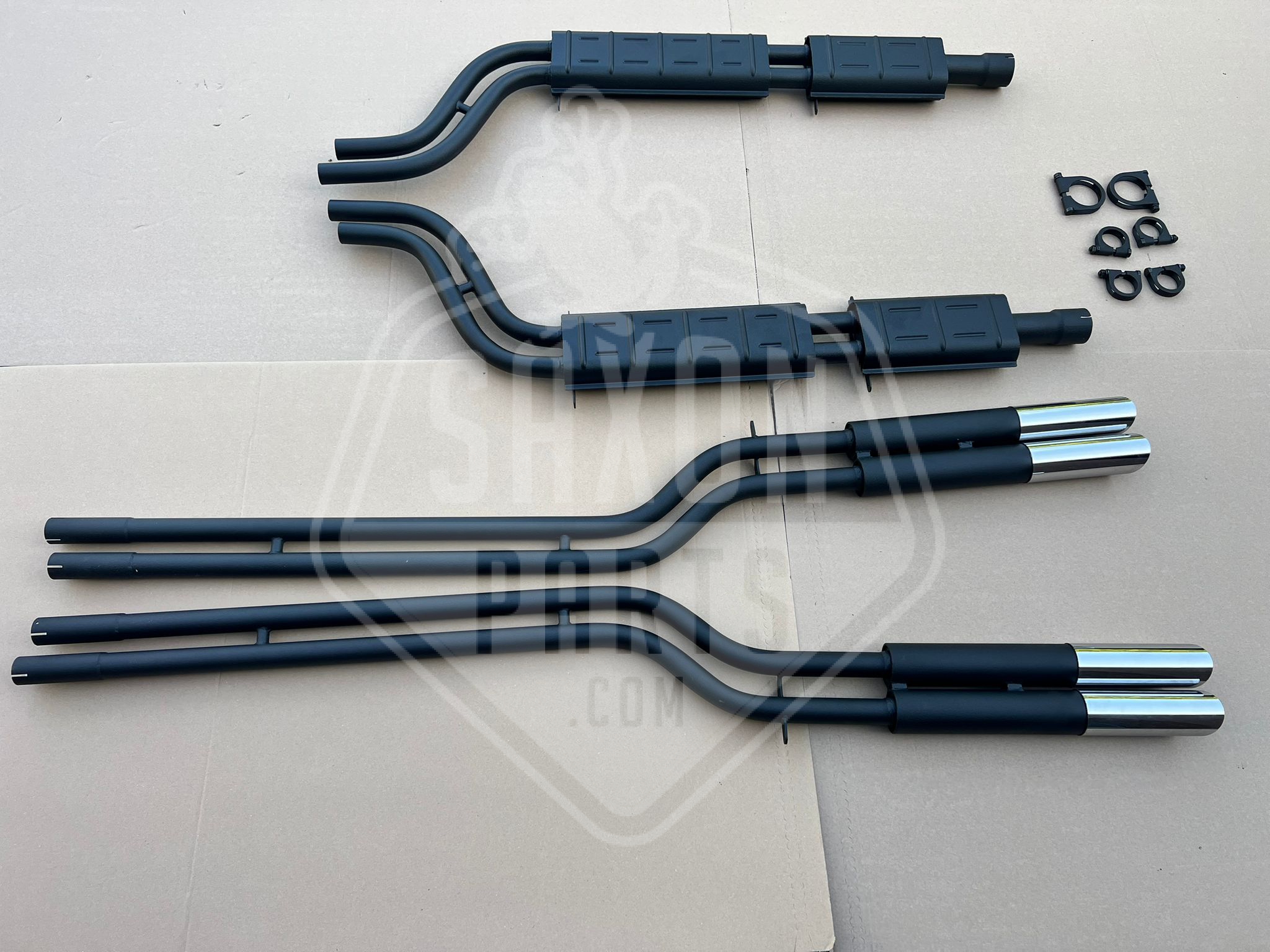 Abarth exhaust assembly for Ferrari 250 PF Coupe SII (painted)
